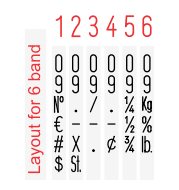 image of Shiny No. 4-6 traditional number stamp band layout